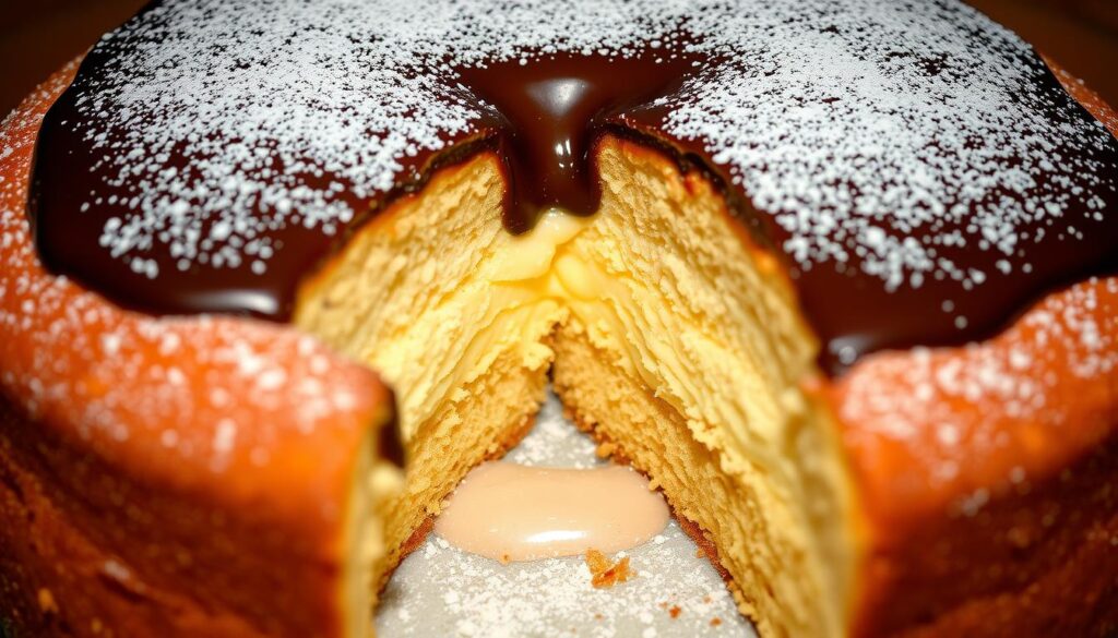 Boston Cream Cake Vanilla Custard Filling Boston Cream Cake Vanilla Custard Filling